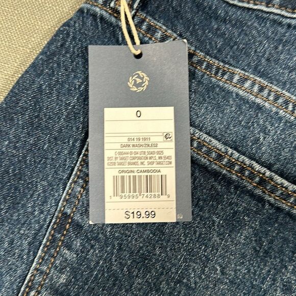 Universal Thread Jean Shorts Wm 0/25R Vintage Midi Dark Wash Cut Off Denim Jorts - Picture 4 of 8